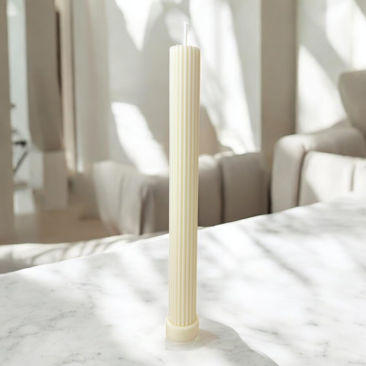 Bougie Athènes, artisanale design en cire de soja, parfumée, décoration d'intérieur minimaliste, couleur clair – HO'MAHA.