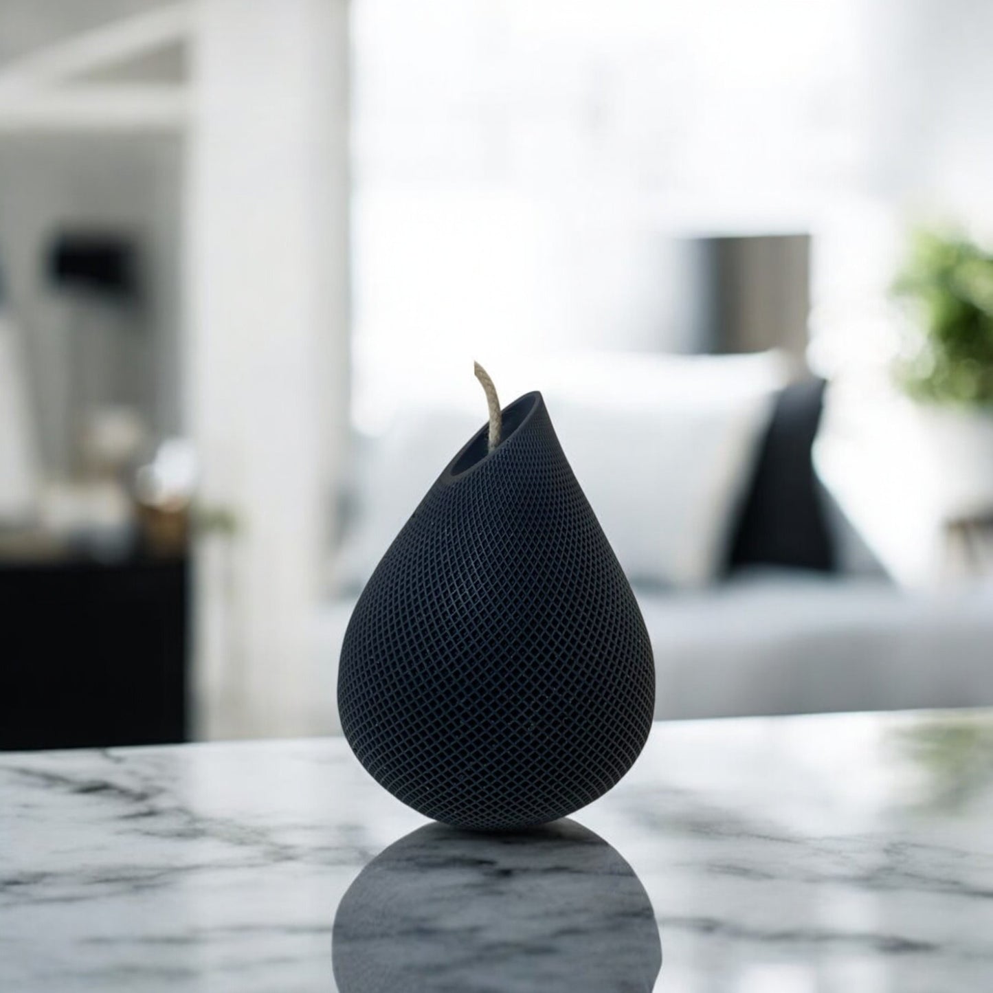 Bougie Venise, artisanale design en cire de soja, parfumée, décoration d'intérieur minimaliste, couleur noir – HO'MAHA.
