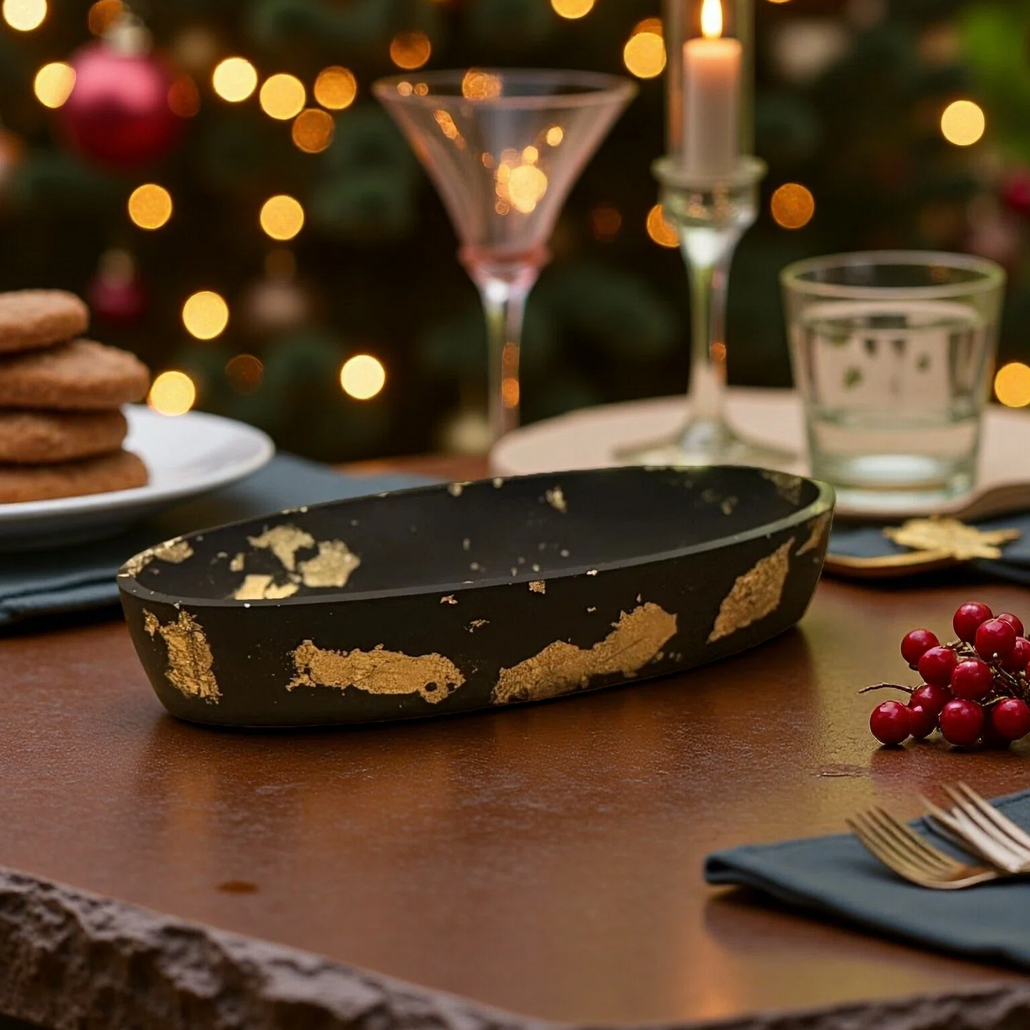 Plateau Décoratif Éclat d'Or