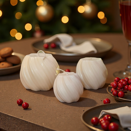 Bougies Rondes Torsadées (Lot de 3)