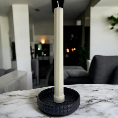 Bougie Athènes,  artisanale design en cire de soja, parfumée, décoration d'intérieur minimaliste, couleur clair – HO'MAHA.