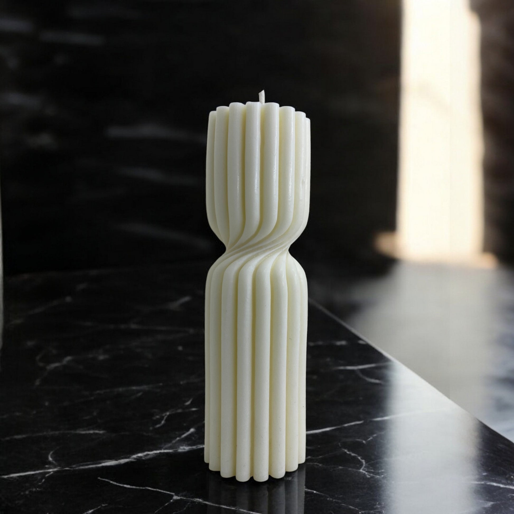 Bougie Jérusalem décorative parfumée en cire végétale, colonne torsadée, couleur crème, fabriquée à la main – HO'MAHA.