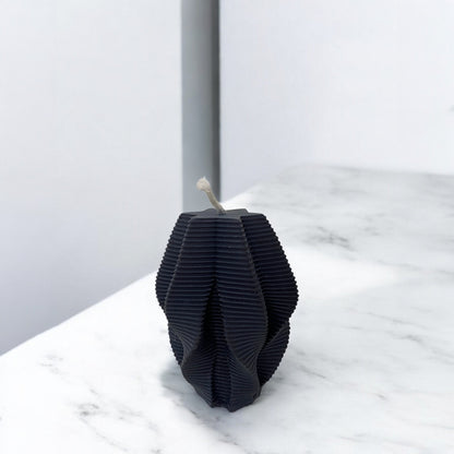 Bougie Milan, artisanale design en cire de soja, parfumée, décoration d'intérieure minimaliste, couleur noir – HO'MAHA.