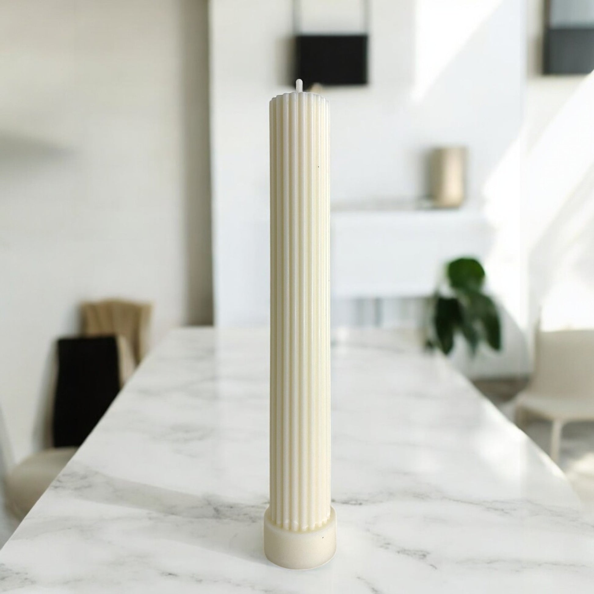 Bougie mini athenes décorative parfumée en cire végétale, pilier colonnes, couleur crème, fabriquée à la main – HO'MAHA.
