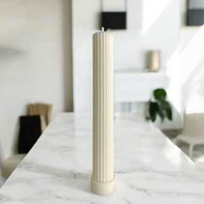 Bougie mini athenes décorative parfumée en cire végétale, pilier colonnes, couleur crème, fabriquée à la main – HO'MAHA.