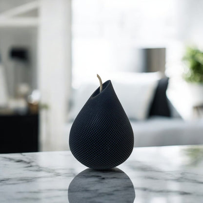 Bougie Venise, artisanale design en cire de soja, parfumée, décoration d'intérieur minimaliste, couleur noir – HO'MAHA.