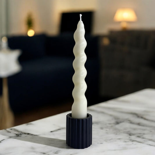 Chandelle Marrakech décorative parfumée en cire végétale, torsadée, couleur crème, fabriquée à la main – HO'MAHA.