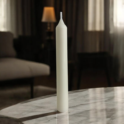 Chandelle Moscou décorative parfumée en cire végétale, droite, couleur crème, fabriquée à la main – HO'MAHA.
