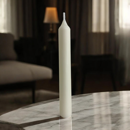 Chandelle Moscou décorative parfumée en cire végétale, droite, couleur crème, fabriquée à la main – HO'MAHA.