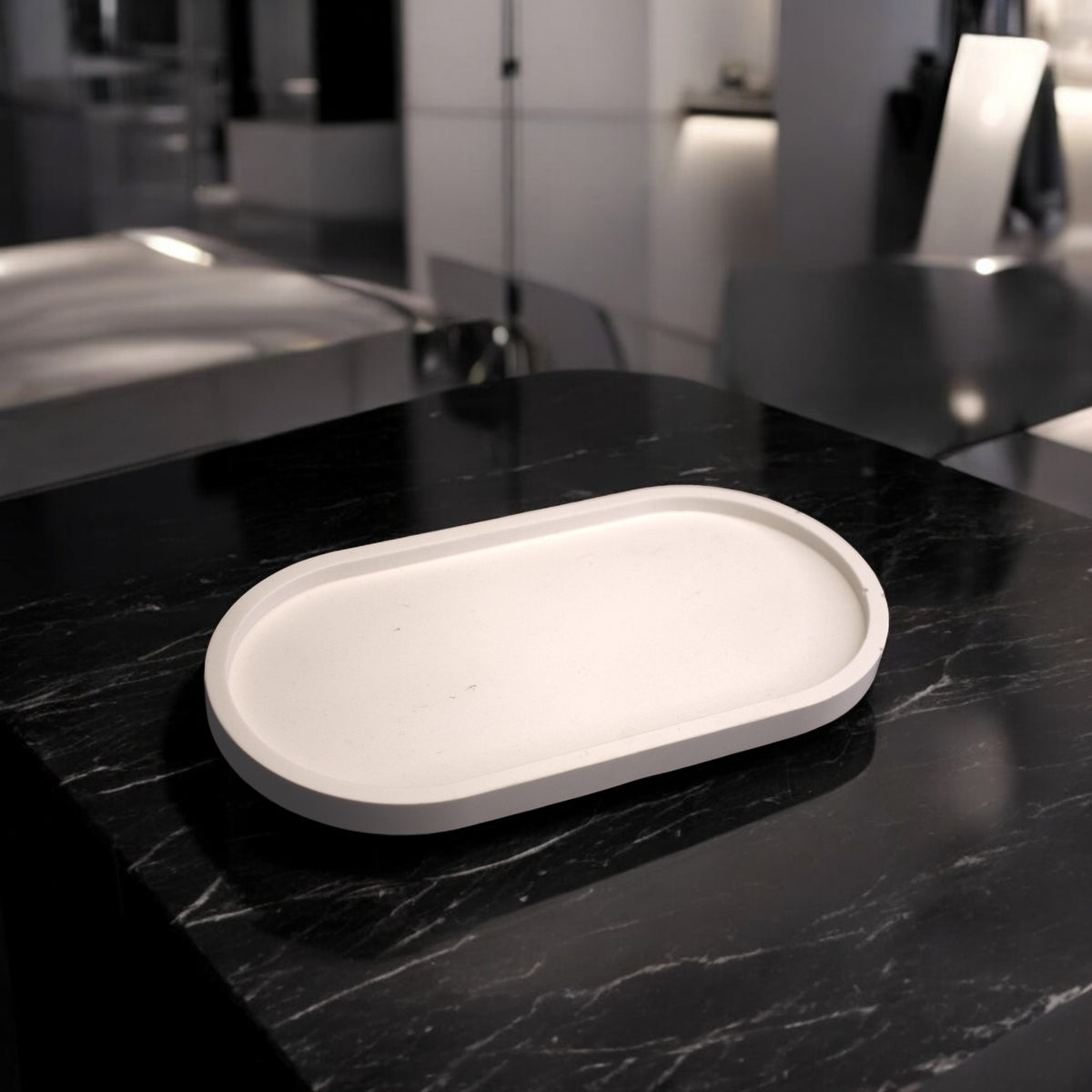Plateau ovale Sapporo en Jesmonite, fait main – HO'MAHA