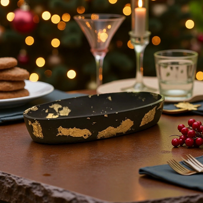 Plateau Décoratif Éclat d'Or